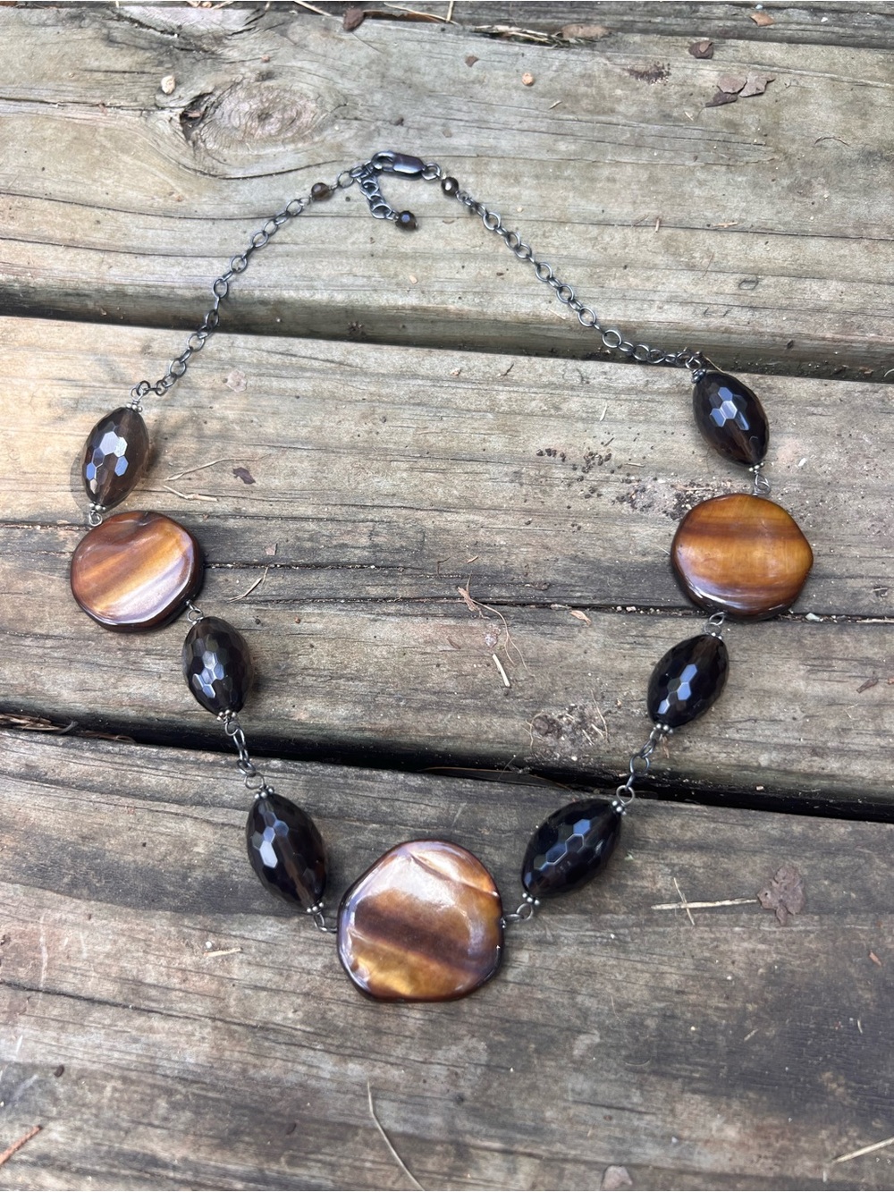 Brown and Bead Statement Necklace